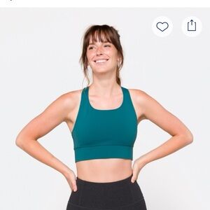 EUC Threads 4 Thought Criss Cross Back Turquoise Performance Sports Bra …